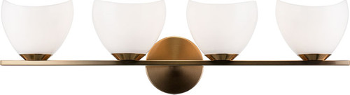 Matteo S04204AGOP Uptowne Contemporary Aged Gold Brass Halogen 4-Light Vanity Lighting Fixture