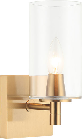 Matteo S04901AGCL Candela Aged Gold Brass Wall Lighting Sconce
