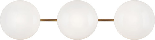 Matteo S05103AGOP Pearlesque Contemporary Aged Gold Brass 3-Light Bathroom Wall Light Fixture