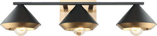 Matteo S06803MBAG Velax Modern Matte Black 3-Light Bath Lighting