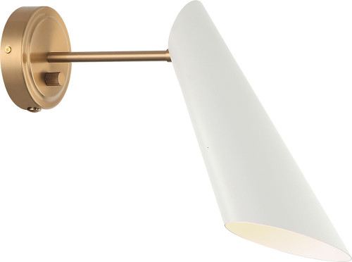 Matteo S08011AGWH Butera Modern Brass / White Wall Sconce Lighting
