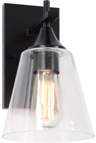 Matteo S09801BK Hollis Contemporary Black Wall Light Sconce