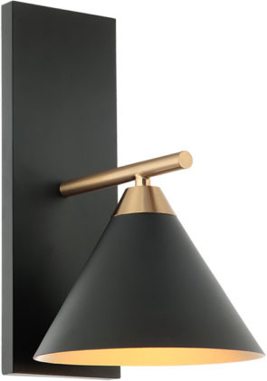 Matteo S10601MB Bliss Modern Brass / Matte Black Light Sconce
