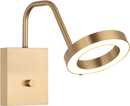 Matteo S12811AG Realm Contemporary Aged Gold Brass LED Wall Light Sconce