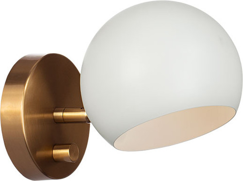Matteo W31701MWAG Orb Contemporary Matte White Sconce Lighting