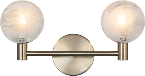 Matteo W33802CG Cloudburst Modern Champagne Gold 2-Light Bath Wall Sconce