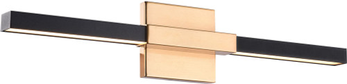 Matteo W64721MBAG Lineare Contemporary Matte Black & Aged Gold Brass LED Vanity Light
