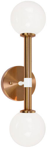 Matteo W75302AGOP Stellar Modern Aged Gold Brass Wall Sconce Light