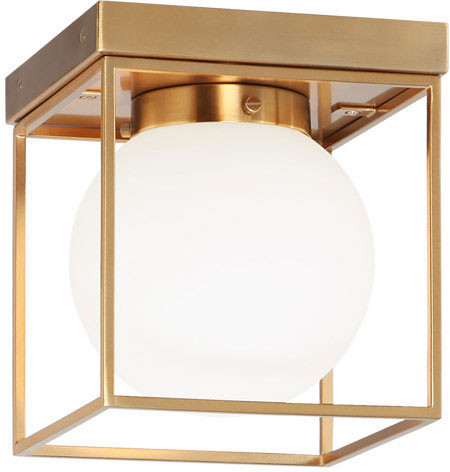 Matteo X03801AG Squircle Contemporary Aged Gold Brass Flush Mount Lighting