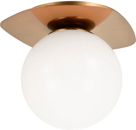 Matteo X15701AGOP Razz Contemporary Aged Gold Brass 6" Flush Ceiling Light Fixture