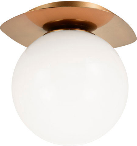 Matteo X15711AGOP Razz Contemporary Aged Gold Brass 7" Flush Mount Ceiling Light Fixture