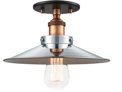 Matteo X46111AGCH Bulstrode's Workshop Aged Gold Brass 10" Ceiling Light Fixture