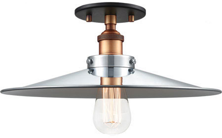 Matteo X46113AGCH Bulstrode's Workshop Aged Gold Brass 14" Flush Mount Light Fixture