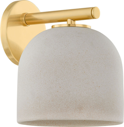Mitzi H1025101-AGB/CCP Cara Modern Aged Brass / Ceramic Cream Pebble