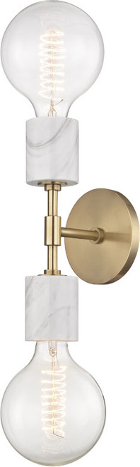 Mitzi H120102-AGB Asime Contemporary Aged Brass Lighting Wall Sconce