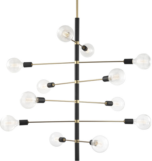 Mitzi H178812-AGB-BK Astrid Modern Aged Brass / Black Ceiling Chandelier