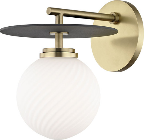 Mitzi H200101-AGB-BK Ellis Modern Aged Brass / Black LED Light Sconce
