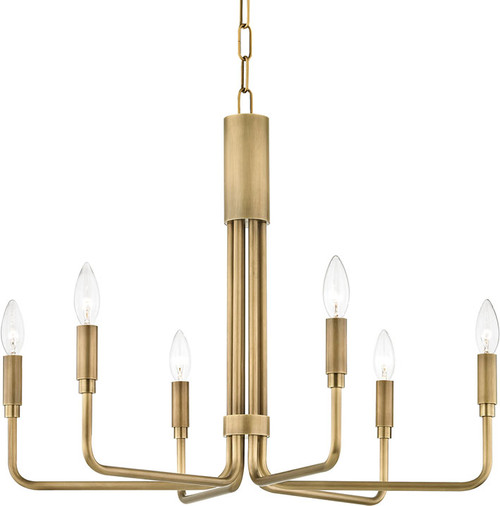 Mitzi H261806-AGB Brigitte Modern Aged Brass 25" Chandelier Lamp