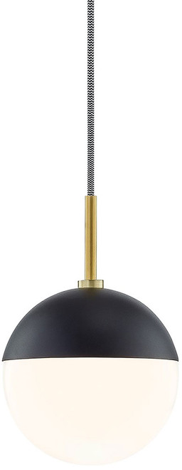 Mitzi H344701-AGB-BK Renee Contemporary Aged Brass  /  Black Pendant Light Fixture