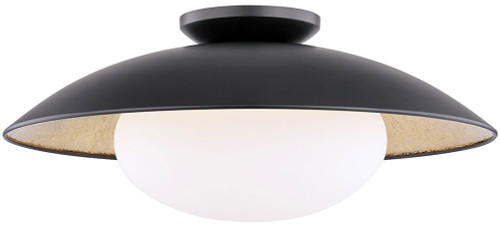 Mitzi H368601L-BLK-GL Cadence Contemporary Black/Gold Leaf 21" Flush Mount Light Fixture