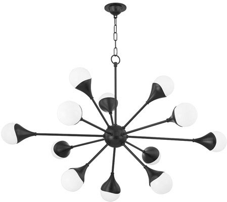 Mitzi H375812-SBK Ariana Modern Soft Black LED Chandelier Light