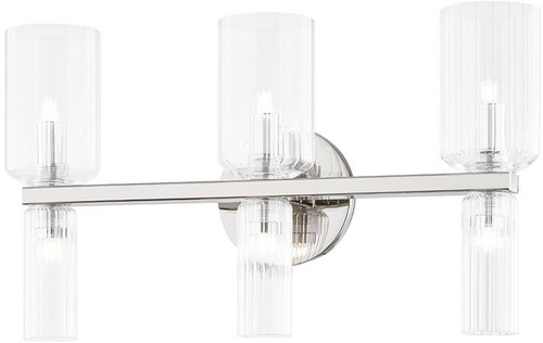 Mitzi H384303-PN Tabitha Contemporary Polished Nickel 3-Light Bathroom Light