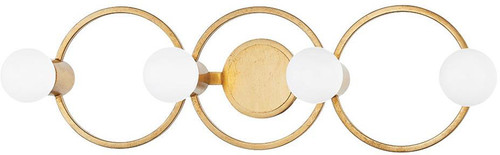 Mitzi H413304-GL Hope Contemporary Gold Leaf 4-Light Bathroom Lighting Sconce