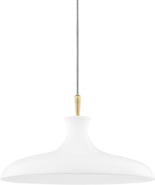 Mitzi H421701L-AGB/WH Cassidy Modern Aged Brass / White " Pendant Light