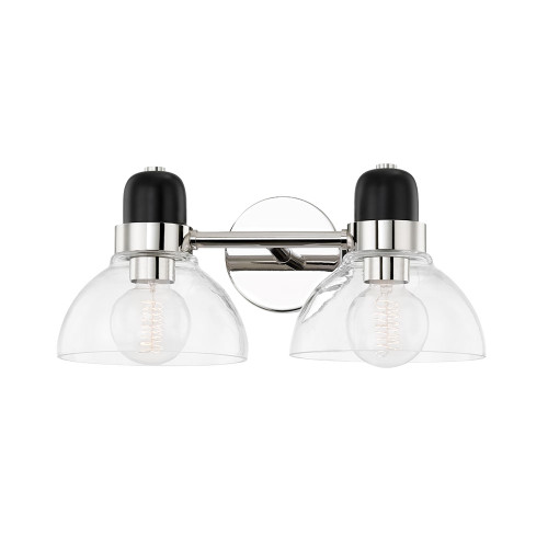 Mitzi H482302-PN Camile Modern Polished Nickel 2-Light Bath Lighting Sconce