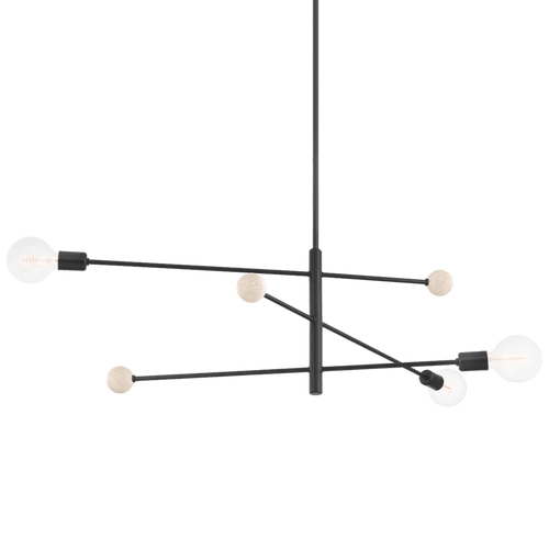 Mitzi H491803-SBK Slater Modern Soft Black Chandelier Light
