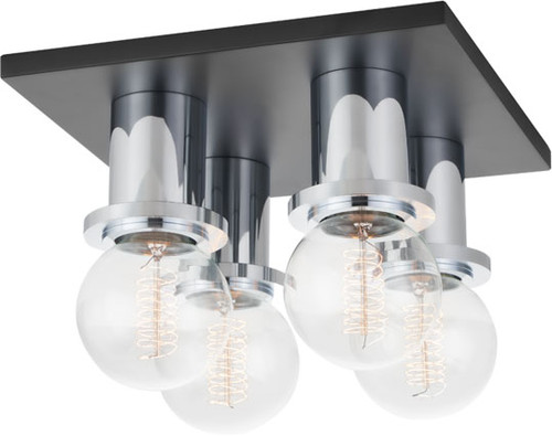 Mitzi H526504-PC/SBK Brandi Contemporary Polished Chrome and Soft Black Flush Mount Lighting