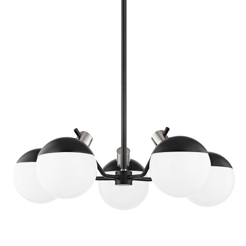 Mitzi H573805-PN/SBK Miranda Contemporary Polished Nickel and Soft Black LED Chandelier Light