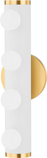 Mitzi H631304-AGB/TWH Penny Modern Aged Brass 13" Lighting For Bathroom