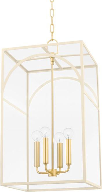 Mitzi H642704L-AGB/TCR Addison Modern Aged Brass 27" Foyer Light Fixture