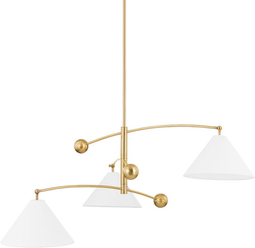Mitzi H696803-AGB Birdie Contemporary Aged Brass 17" Chandelier Lamp