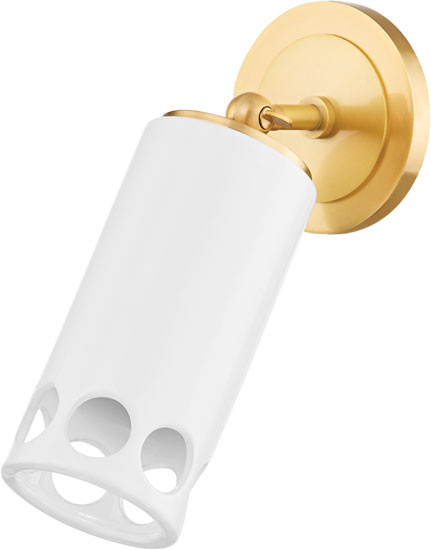 Mitzi H705101-AGB/CGW Jean Contemporary Aged Brass Lamp Sconce