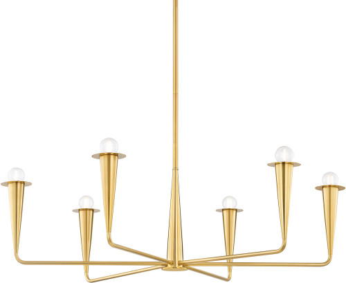 Mitzi H791806-AGB Danna Contemporary Aged Brass Chandelier Lighting