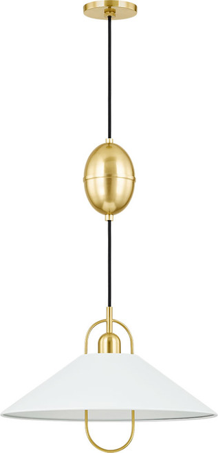 Mitzi H866701-AGB/SWH Mariel Modern Aged Brass / Soft White Pendant Hanging Light