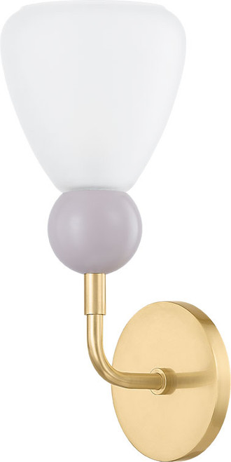 Mitzi H904101-AGB/SPG Doreen Modern Aged Brass / Soft Peignoir Sconce Lighting