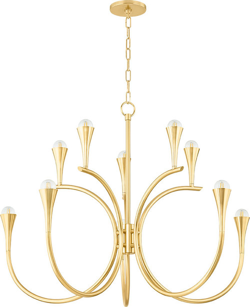 Mitzi H929810-AGB Aviana Modern Aged Brass Lighting Chandelier