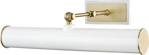 Mitzi HL263202-AGB-WH Holly Modern Aged Brass / White 16" Art Lighting Fixture