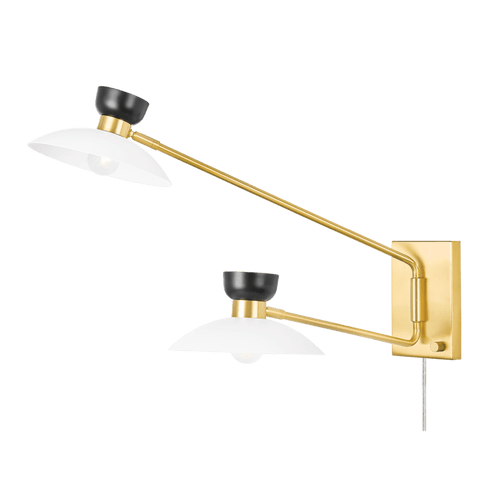 Mitzi HL481202-AGB Whitley Contemporary Aged Brass Wall Swing Arm Lamp
