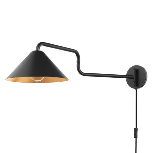 Mitzi HL629201-GL/SBK Brianna Gold Leaf Swing Arm Wall Lamp