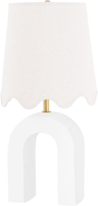 Mitzi HL685201-AGB/CMW Roshani Modern Aged Brass/Ceramic Raw Matte White Lighting Table Lamp