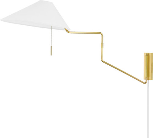 Mitzi HL647201-AGB Aisa Contemporary Aged Brass 2-Light Wall Swing Arm Lamp