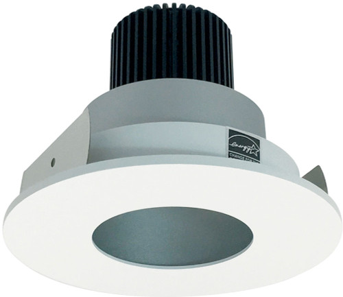 Nora NIO-4RPHXHZMPW Iolite Modern Haze Pinhole / Matte Powder White Flange LED 4" Round Pinhole Down Lighting Insert