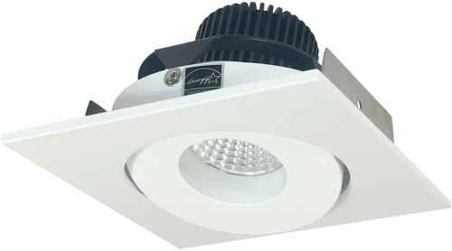 Nora NIO-4SGXMPW Iolite Modern Matte Powder White LED 4" Square Adjustable Gimbal Recessed Light Insert