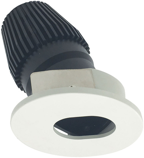 Nora NIOB-1RSLXBMPW Iolite Modern Black Slot Aperture / Matte Powder White Flange LED 1" BWF Round Adjustable Slot Aperture Recessed Lighting Insert