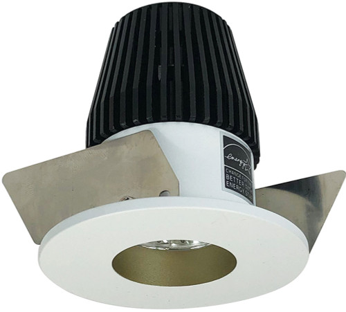Nora NIOB-1RNGCHMPW Iolite Modern Champagne Haze / Matte Powder White 1" BWF Round LED Down Light Reflector