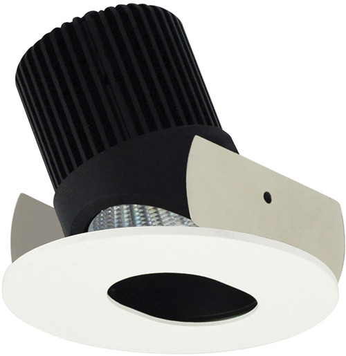 Nora NIOB-2RSLXBMPW Iolite Modern Black Slot Aperture / Matte Powder White Flange LED 2" Round Adjustable Slot Aperture Recessed Light Insert